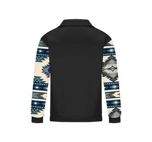 Sweat-shirt à col montant zippé oversize en coton mélangé pour homme avec logo personnalisé, uni et sans motif - Product Image 4