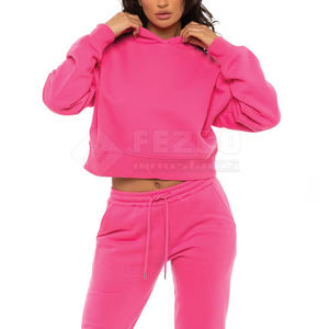 Streetwear Offre Spéciale Ensemble de sweats à capuche courts pour femmes Fabriqué en matériau de haute qualité Ensemble de sweats à capuche courts pour femmes - Product Image 6