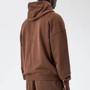 Sweat-shirts à capuche en molleton de coton épais de haute qualité avec logo personnalisé, épaules tombantes, coupe ample, séchage rapide - Product Image 2