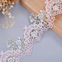 Dentelle de broderie en soie de polyester pour accessoires de vêtement Textile tissu maison multicolore dentelle soluble dans l'eau 6cm sous-vêtements de luxe