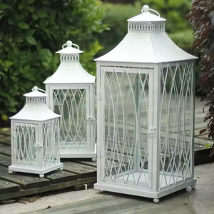 Vente chaude Lanternes Suspendues Verre Fer Vent Lumière Titulaire Lanterne Lanterne De Noël En Plein Air par décor impex - Product Image 3