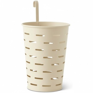 Seau à olives en métal de qualité supérieure, couleur gris, décoratif, avec trous de drainage, style moderne, conteneur de rangement pour fleurs de jardin - Product Image 4