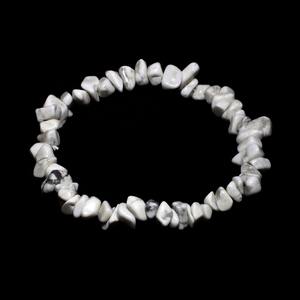 Natural Howlite <b>Chips</b> Bracelet for Women Men Healing <b>Crystal</b> Stone Bracelet Calming Patience Spiritual Jewelry - Product Image 1