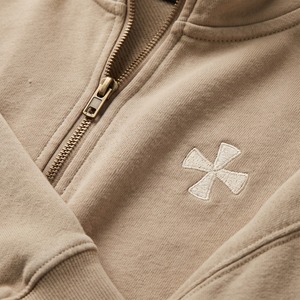 Sweat-shirt personnalisé à col zippé 340 GSM en molleton bouclette brodé Cross Church Merch OEM Vente en gros - Product Image 4