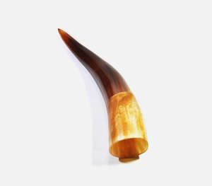 Authentic Handcrafted Natural Polished Buffalo Horn Blowing Horn With <b>Beautiful</b> Two Tone Brown And Honey Grain Traditional - Product Image 1