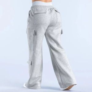Pantalones Deportivos de Invierno para Mujer, Cómodos, con Cintura Elástica, Transpirables, de Algodón, Corte Regular, Frente Plano, Estilo Urbano con Cordones - Product Image 2