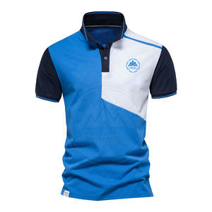 Nouveau T-shirt polo en coton de haute qualité avec motif uni à manches courtes Vente en ligne Mode Toile - Product Image 1