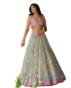 FABZONE Real Mirror Embroidery Wedding Lehenga Choli for Women in Indian/Pakistani Silk Wear In-Stock Model FZBD 100 Available - Product Image 1