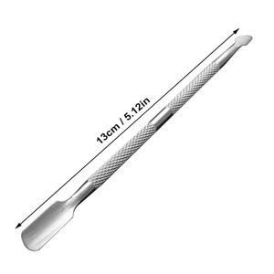 Outil de poussée d'ongles écologique réutilisable à double extrémité en acier inoxydable pour manucure avec accessoire pour cuticules - Product Image 3