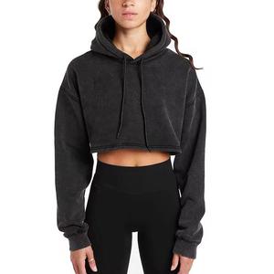 Sudadera Corta de Manga Larga de Última Moda para Mujer, Sudadera con Capucha Estampada con Logotipo Personalizado - Product Image 1