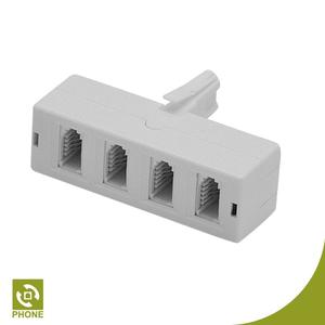 Adaptateur de séparateur de ligne téléphonique britannique en plastique ABS blanc 4 voies certifié ISO9001 UK04 6P4C/6P6C - Product Image 3