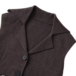 Chaleco de Punto Vintage Transpirable para Mujer, Otoño 2025, Nuevo Estilo, Sin Mangas, Informal, de Poliéster/Algodón con Lazos - Product Image 4