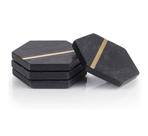 Regalos personalizados Posavasos de mármol de piedra Cantidades a granel Excelente calidad 10cm 4 pulgadas Posavasos de vidrio con taza de mármol - Product Image 5