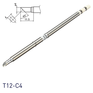 Punta de Soldador Hakko T12-C4 Shape-4C, Inclinación de 45 Grados, Cobre Duradero, Punta de 4mm, Tipo Cuchilla, Pinza, Cincel - Product Image 1