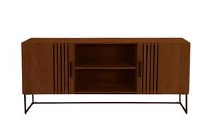 Modern Minimalist Design TV Stand and <b>Storage</b> <b>Unit</b> with Solid Wood and <b>Metal</b> Base for Living Room & Bedroom - Product Image 5