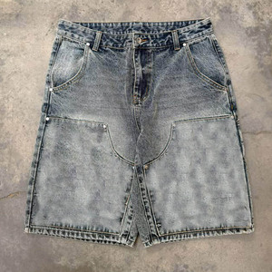 Custom Embroidered <b>Mens</b> Jeans Shorts Summer Casual Durable <b>Stretch</b> Denim Mid Length Comfortable Stylish Design Daily Outdoor - Product Image 3