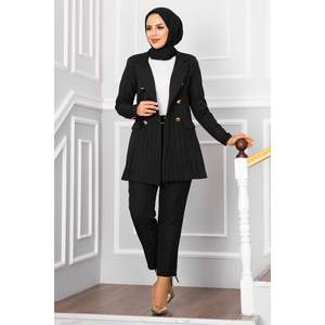 Costume rayé 2 pièces à col poche-2 - Product Image 2