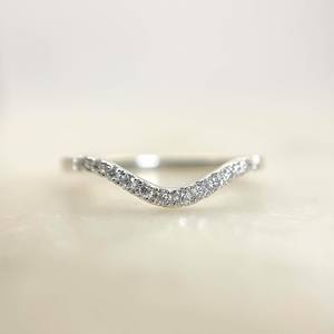 1.5mm Cut Diamond Curved Wedding Band | Pave <b>Eternity</b> <b>Ring</b> | 18K Gold Plated <b>Silver</b> Minimalist Bridal Anniversary Fine Jewelry - Product Image 1
