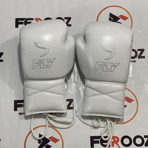 Gants de boxe professionnels personnalisés avec logo et nom, en dentelle blanche, pour entraînement de MMA et de kickboxing, vente chaude - Product Image 3