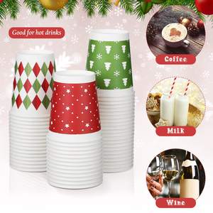 Gobelets jetables de Noël en PET/PLA, lot de 8 oz, pour café et thé, motif flocon de neige, assortis, pour fêtes de fin d'année, sans BPA, écologiques - Product Image 5