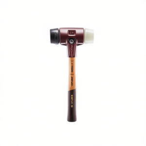 Marteau à tête souple SIMPLEX, longueur 350 mm, diamètre de la tête 50 mm, bois moyen dur/dur/caoutchouc, noir/blanc nylon, pour percussion HALDER - Product Image 3