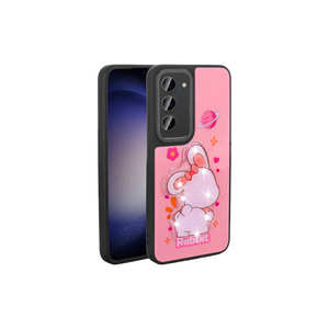 Coque arrière en silicone rose lumineuse avec motif emblématique en relief pour Samsung Galaxy S23 - Product Image 1