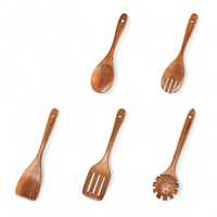 Ensemble d'ustensiles de cuisine en bois d'acacia moderne fait main Abi Overseas, écologique, cuillère et spatule en bois de 30 ml, outils de cuisson