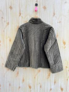 Chaqueta acolchada Reversible hecha a mano india, abrigo de terciopelo de algodón Premium Unisex para invierno, nueva colección, regalo de ropa para ella - Product Image 6