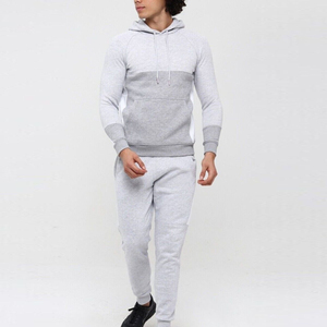 Men Winter Solid 100% Cotton Printed Lightweight Breathable Tracksuits with Hooded Pullover & <b>Trouser</b> for Running Training - Product Image 4