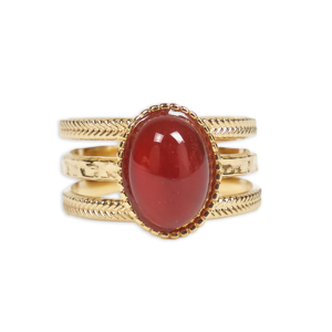 Anello CUCOCUCA YFB R191G in Oro Bohémien Regolabile con Gemme Multicolore, Anello Estivo Primaverile in Pietra Naturale e Acciaio Inossidabile alla Moda - Product Image 1