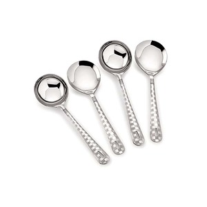 Cuchara de acero inoxidable para postre, utensilios de cocina, café negro, servidores dorados, juego de Servicio de ensalada con mango forjado negro, venta al por mayor - Product Image 2