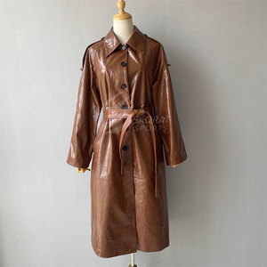 เสื้อโค้ทหนังสำหรับผู้หญิงเสื้อคลุมหนัง - Product Image 3