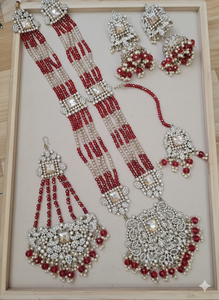 Most Trendy <b>Women</b> <b>Jewellery</b> Wedding Function Zircon Studded Antique Gold Plated Long Ethnic <b>Jewellery</b> <b>Set</b> Earrings Mangtika - Product Image 4