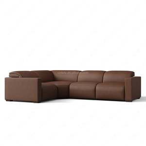 Ensemble de canapés sectionnels électriques FERLY de luxe pour salon, avec fauteuils inclinables motorisés, structure en bois massif, accoudoirs gauche et droit - Product Image 2