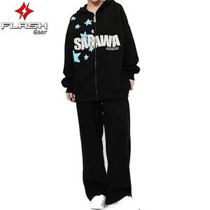 Sudadera con capucha personalizada de alta calidad para Calle, forro polar con cremallera en blanco, diseño Vintage de doble capa con acabado lavado ácido y bolsillos - Product Image 4