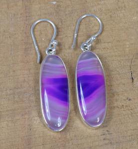 Pendientes colgantes de plata para mujer y niña, pendientes de plata de ley sólida 925, joyería de moda para mujer, pendientes de piedras preciosas de ágata Botswana - Product Image 2