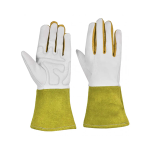 Guantes de soldadura de cuero de construcción para conductor con logotipo personalizado, antideslizantes, anticalor, guantes de cuero de seguridad con palma reforzada de piel de vaca - Product Image 4