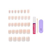 Faux ongles à presser avec colle incluse Your Moment Rose, forme courte squoval, 32 ongles, kit de manucure, vente en gros