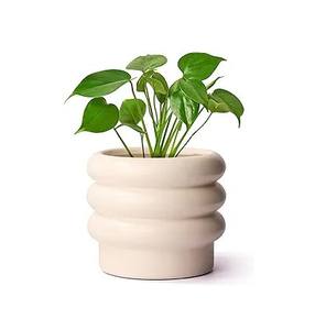 Pot de fleurs en céramique vert ombré de luxe, durable, décoratif pour intérieur, élégant, minimaliste, accent de décoration pour la maison - Product Image 4