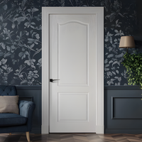 Porte intérieure en bois moderne, blanc apprêté, en MDF, pré-montée et peignable, avec cadre, pour projets hôteliers - Vente en gros usine