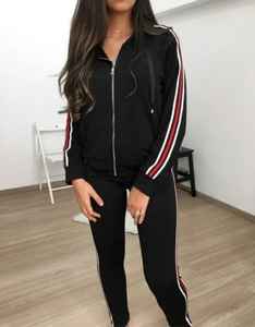 Elegante mujer chándal sudaderas con capucha sudaderas pantalones conjuntos ropa deportiva traje Casual correr gimnasio ejercicio trajes - Product Image 4