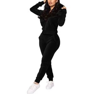 Conjunto Deportivo de 2 Piezas para Mujer, Talla Grande, Sudadera con Capucha Transpirable y Pantalones, Ropa Deportiva Informal para Fitness, Venta al Por Mayor - Product Image 6