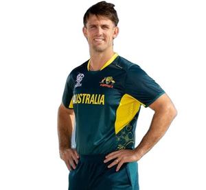 Camiseta de Cricket Personalizada con Estampado Antibacteriano 100% Poliéster, Diseño Nuevo de Australia T20 2026 - Product Image 1
