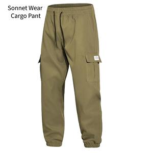 Mens Casual Cargo Pants <b>Drawstring</b> Joggers <b>Trousers</b> - Product Image 1