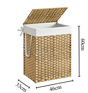 Superventas 2024 Natural tejido a mano redondo PP plástico ratán Vintage multifunción cesta tapa Liner solución de almacenamiento ecológica - Product Image 5
