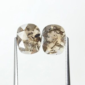 Diamante de pimienta de sal Natural de 2,48 CT, 9,13X7,29 MM, corte ovalado, pendiente elegante marrón rústico, joyería, par de diamantes sueltos - Product Image 5