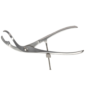 Bone Holding Forceps Curved to Side 145 mm 5 3/4" Adjustable Screw <b>Lock</b> With <b>Thread</b> Fixation Width 3 mm Surgical Bone Forceps - Product Image 3