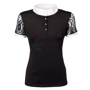 Camisa de equitación ecuestre ajustada de manga corta para mujer personalizada más vendida ropa de caballo duradera de nuevo estilo de gama alta al por mayor - Product Image 5