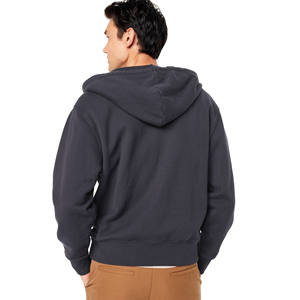 Sweat à capuche uni décontracté pour hommes de haute qualité avec demi-fermeture éclair surdimensionné couleur unie et plusieurs poches pour l'hiver - Product Image 2