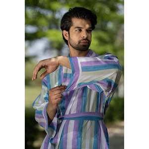 Pure Cotton Boho Men's Kimono <b>Robe</b> Geometric Luxury Dressing Gown Summer Unisex Onesie Bathrobe Relax Fit <b>Beach</b> Fleece - Product Image 5